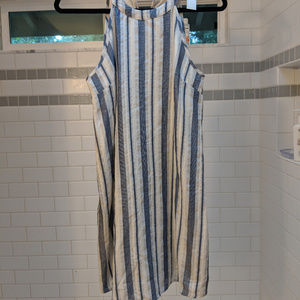 Blue and White Striped Dress